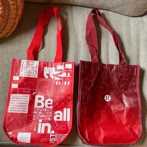 Two Small Lululemon Reusable bags in Red color!